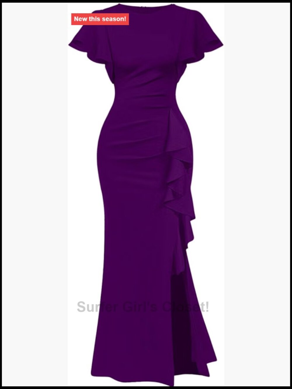 Elegant High Split Ruched Bodycon Mermaid Evening Cocktail Maxi Dress